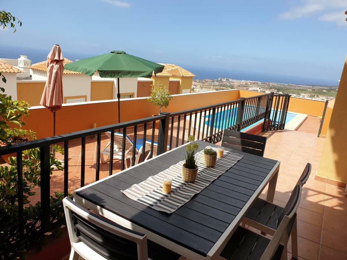 Villa Roque Del Conde With Private Pool, Terrace With Fantastic Sea Views, Wifi, Garden, Garage Adeje Dış mekan fotoğraf